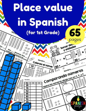 Place Value in Spanish 1st Grade/ Valor posicional primer grado