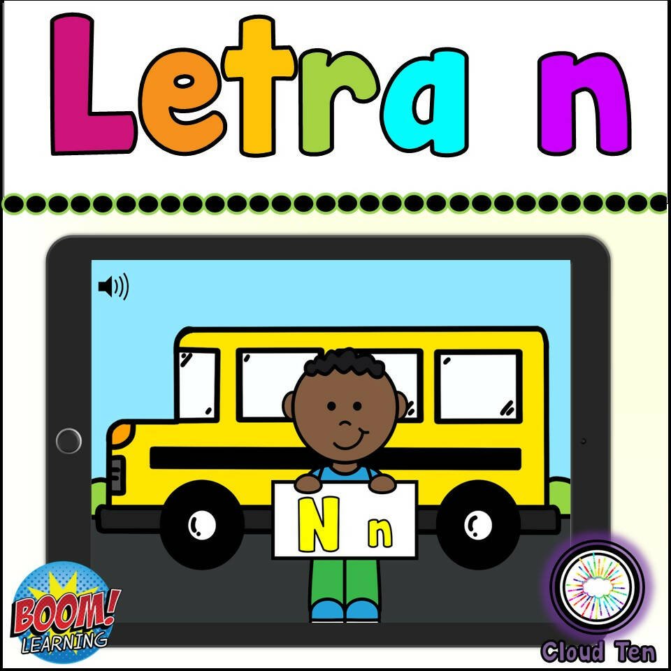 Letra N Boom Cards™ Digital Task Cards Bilingual Marketplace