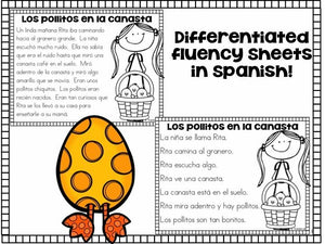 April Fluency Passages in Spanish Fluidez de abril