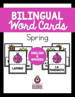 Bilingual Spring Word Cards