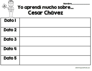 Cesar Chavez in Spanish (Actividades y escritura Cesar Chavez)