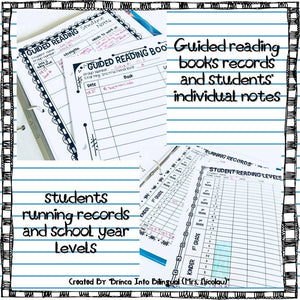 Guided Reading Groups Binder