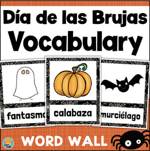 Día de las Brujas SPANISH Halloween Vocabulary Word Wall Cards