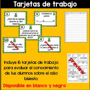 Año bisiesto - Leap year in Spanish - Reading- Activities