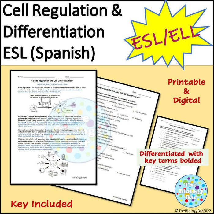 Biology Cell Differentiation & Regulation Reading and Writing