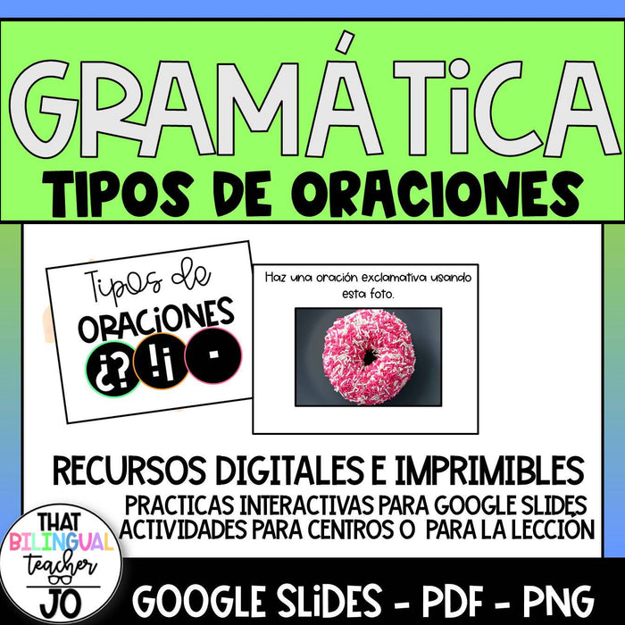 Gramatica Digital Interactiva para -Tipos de Oraciones✏