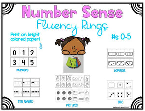 Number Sense Fluency Rings (#s 0 - 5)