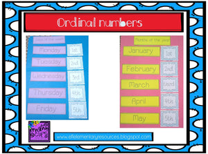 Calendar resources for Elementary English Learners