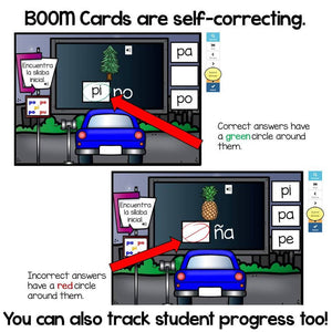 BOOM Cards Sílabas iniciales-pa, pe, pi, po, pu (Distance Learning)
