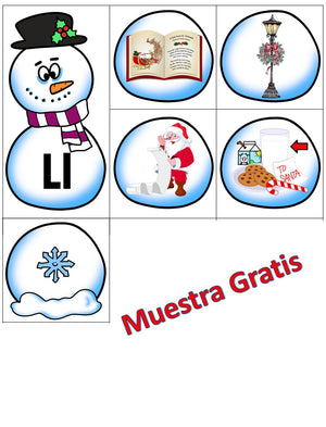 Centro festivo Navideño apilable "Muñeco de Nieve" Abecedario A-Z con actividad (Muestra GRATIS)