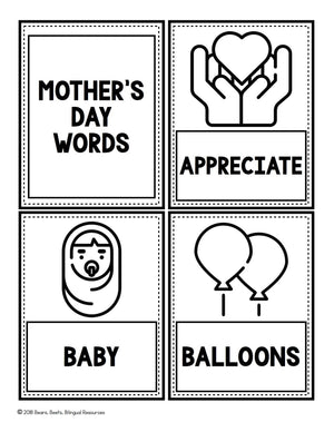 Bilingual Mother's Day Word Cards