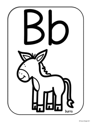 Posters de alfabeto con ilustraciones de animales