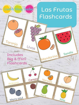 Las Frutas Flashcards - Fruits Spanish Flashcards