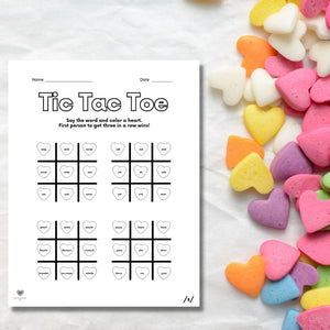 Speech Therapy Articulation Valentine's Day Tic-Tac-Toe Printable