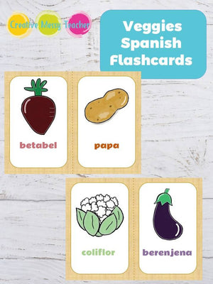 Spanish Veggies Printable Flashcards *SPANISH VERSION*