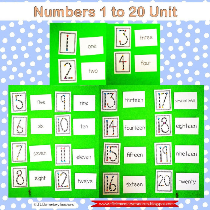 Numbers 1 to 20 Flashcards and more