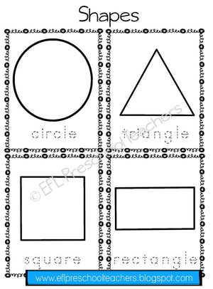 Shapes Unit for Preschool and Elementary ESL