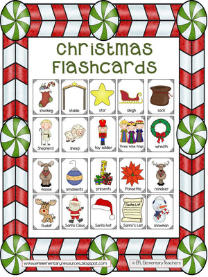 Christmas Flashcards for Elementary ESL/EFL/ELL