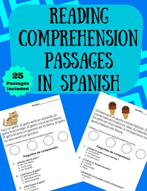 Reading Comprehension Passages in Spanish (Lectura facil en español)