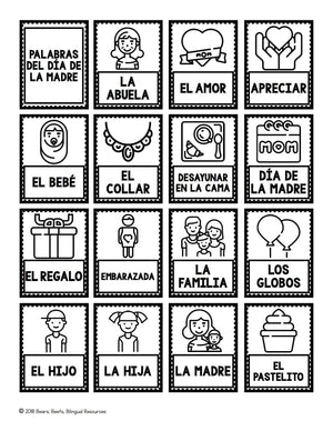 Bilingual Mother's Day Word Cards