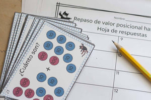 Tarjetas de repaso del valor posicional: Nivel 2 (Place Value Review Task Cards: Level 2)