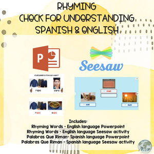 Rhyming Check for Understanding Spanish & English