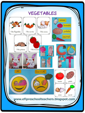 Vegetables activities for Preschool ESL
