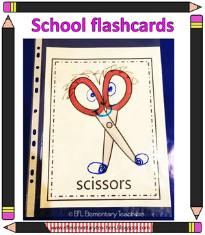 School Unit Flashcards for ELL