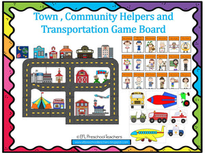 Town and Community Helpers, plus transportation themes for the ESL learner.