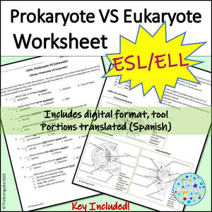 Biology Cell Structure Prokaryote Vs Eukaryote Worksheet