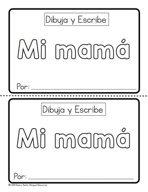 Bilingual Mother's Day Draw & Write Book with Word Cards
