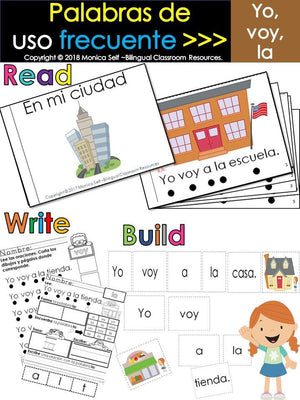 Spanish High Frequency Words "yo","voy" and "la"