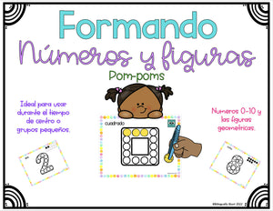 Formando números y figuras con pompones