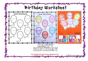 Birthday Unit Resources for Kindergarten ESL