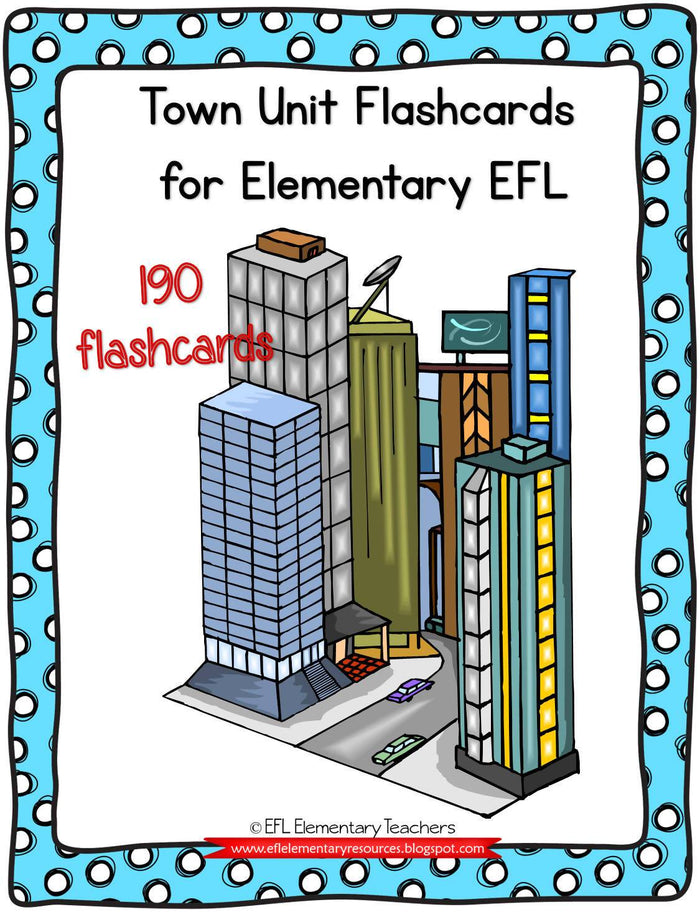 Town Flashcards for Elementary ESL