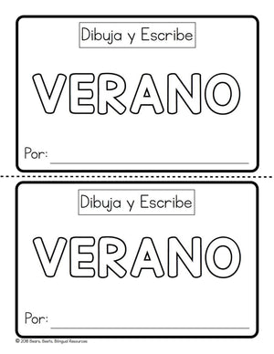 Bilingual Summer Draw & Write with Bonus Word Cards