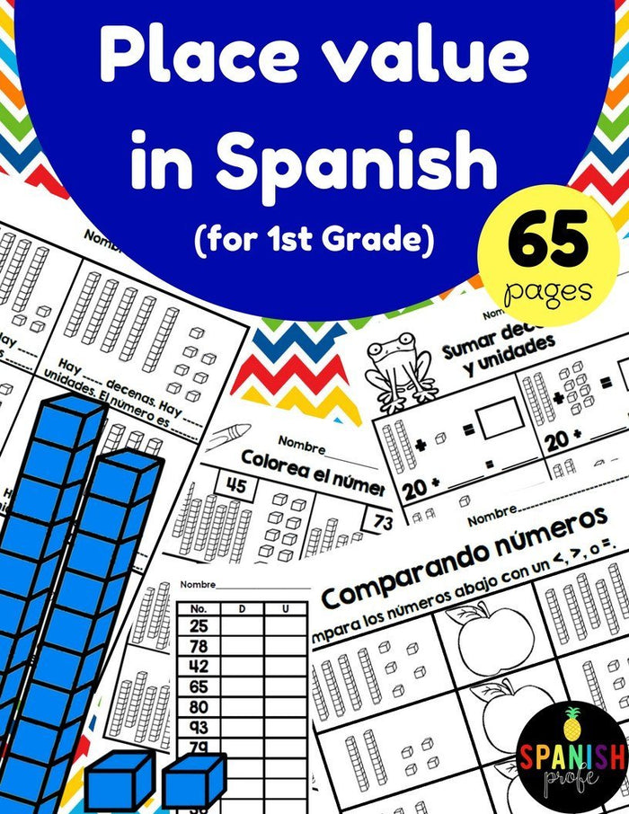 Place Value in Spanish 1st Grade/ Valor posicional primer grado