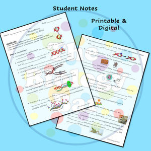 Biology DNA Mutations PowerPoint and Student Notes