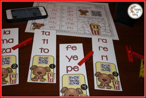 Spanish: Silabas Iniciales QR Code Stations