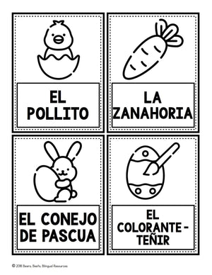 Bilingual Easter Word Cards