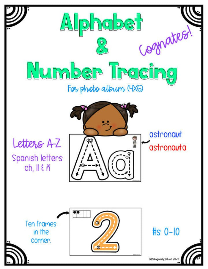 Alphabet and Number Tracers - Trazar el alfabeto y números