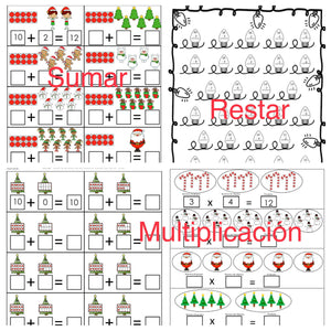 Actividades de Navidad SÓLO-Matemáticas K-3 Programa Dual Español