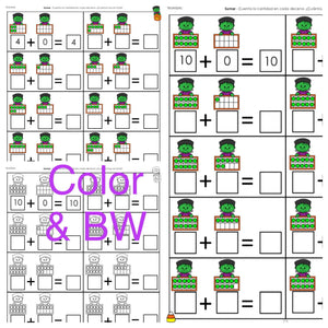 Actividades de Halloween Matemáticas y Escritura (Octubre) K-3 (Sólo Español)