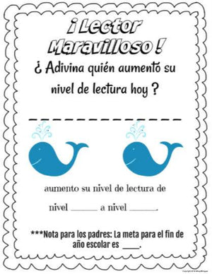 Spanish Reading Level Awards