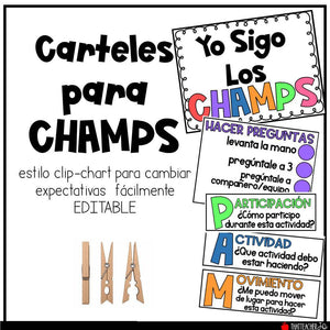 Carteles de CHAMPS - clipchart /EDITABLE