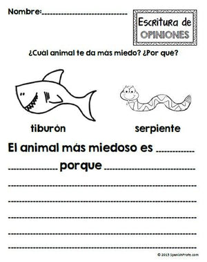 Opinion Writing in Spanish - Unit- (Escritura de opiniones en espanol)