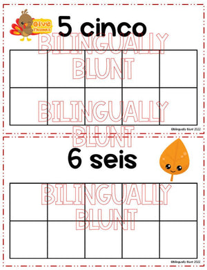 Thanksgiving Ten Frames - Spanish