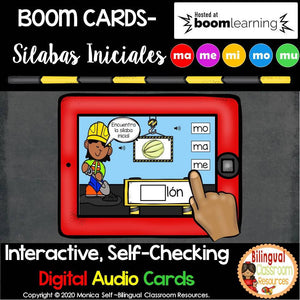 BOOM Cards Sílabas iniciales-ma, me, mi, mo, mu (Distance Learning)