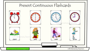 Present Continuous Flashcards for Elementary ESL