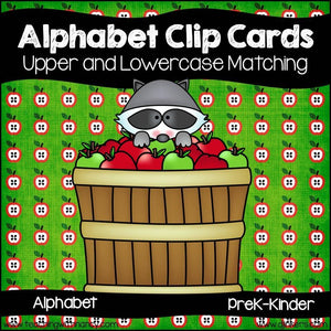 Apple Alphabet Upper/Lowercase Clip Cards